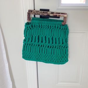 Cleobella handbag green/blue crochet. NWT